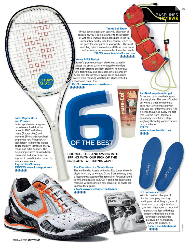 ACE Tennis Magazine Award for Tennis Ball Dryer