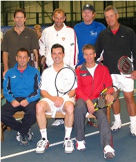 Jeremy Bates, Thomas Muster, Jim Courier, Tom Gulikson, Mikeal Pernfors, Jason Saunders, Anders Jarrid